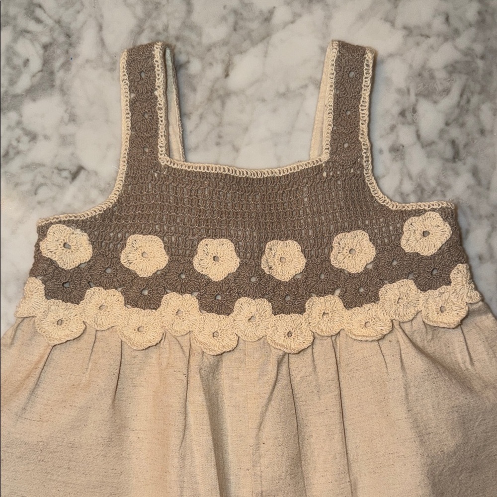 NWOT Zara Kids Beige and Brown Floral Romper 4Y - Picture 3 of 9
